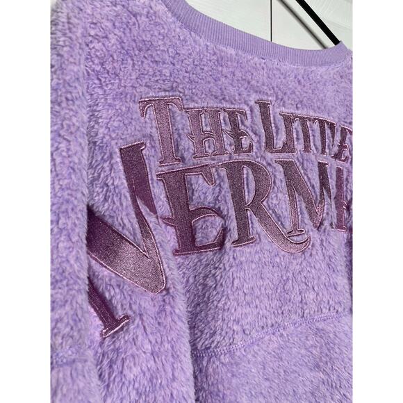 NEW Disney The Little Mermaid Ariel Purple Fuzzy Spirit Jersey Top Size Small - Picture 7 of 8